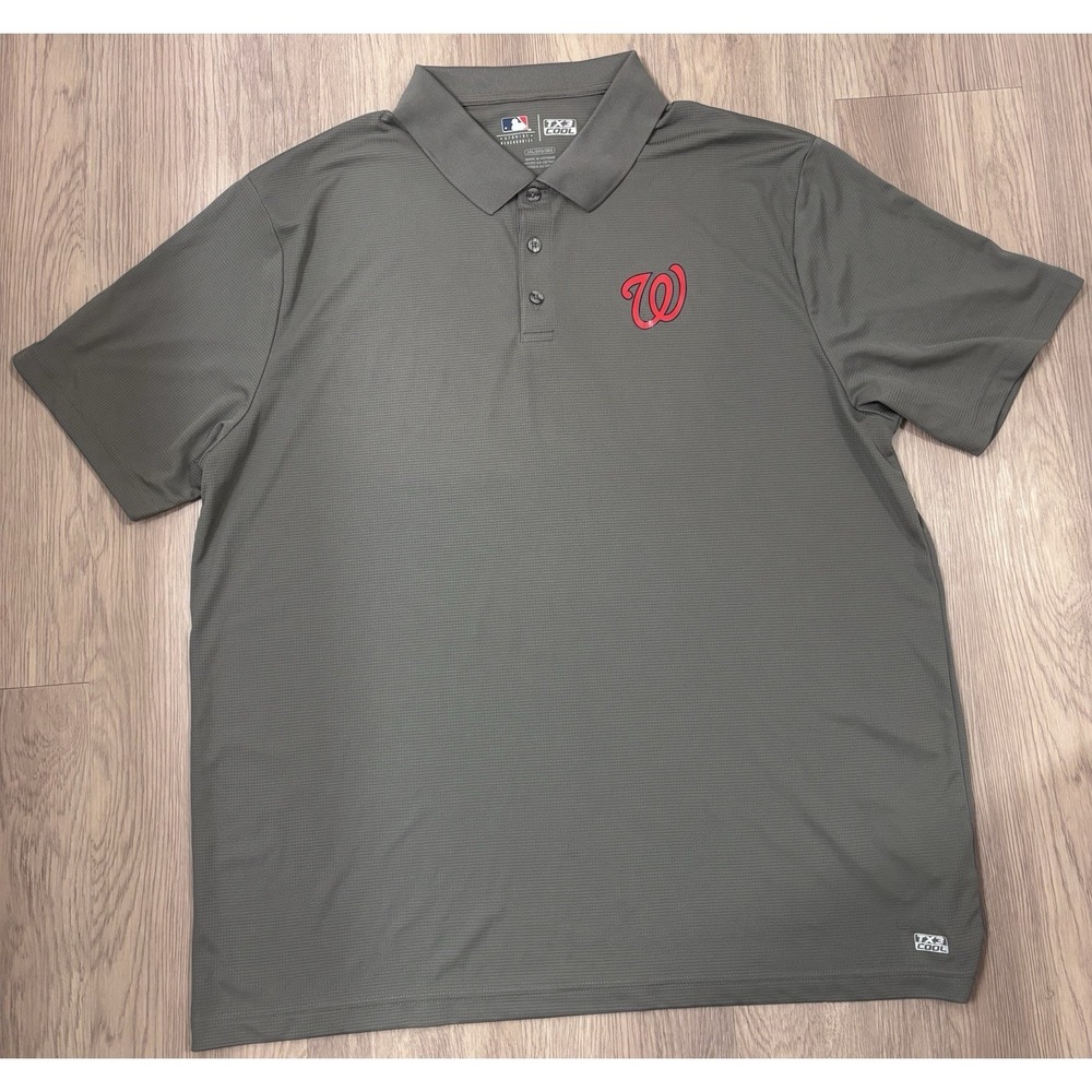 Washington Nationals Polo TX3 Cool GRAY MENS SIZE 3XL Golf Casual Shirts